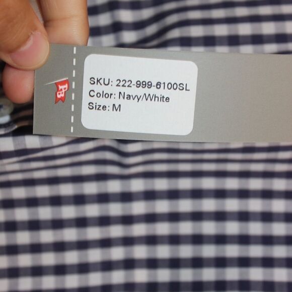 NEW Pennington Bailes Button Down Shirt Navy/ White Men Size Medium - Picture 7 of 13